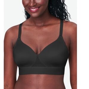 Bali Women's One Smooth U Bounce Control Wirefree Foam Bra in Black, 36C